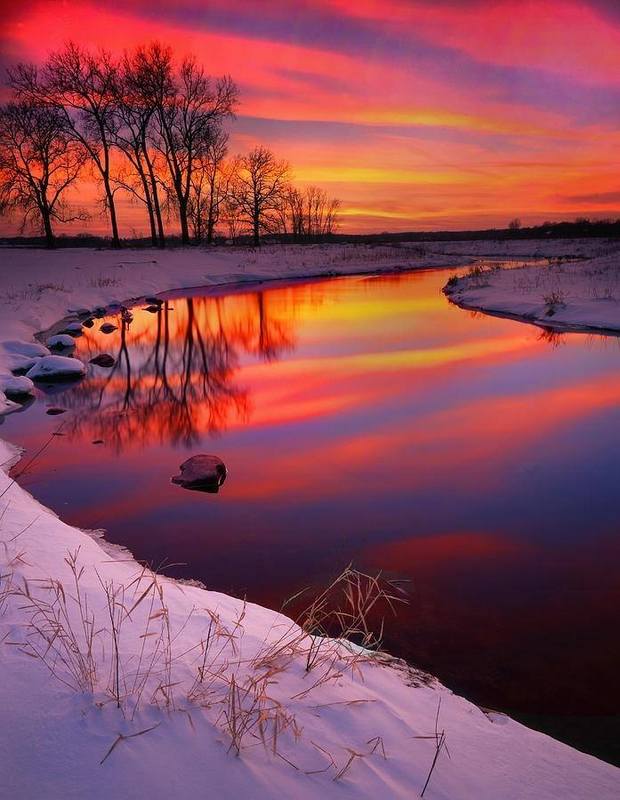 Sunset on Nippersink Creek in winter at Glacial Park.jpg