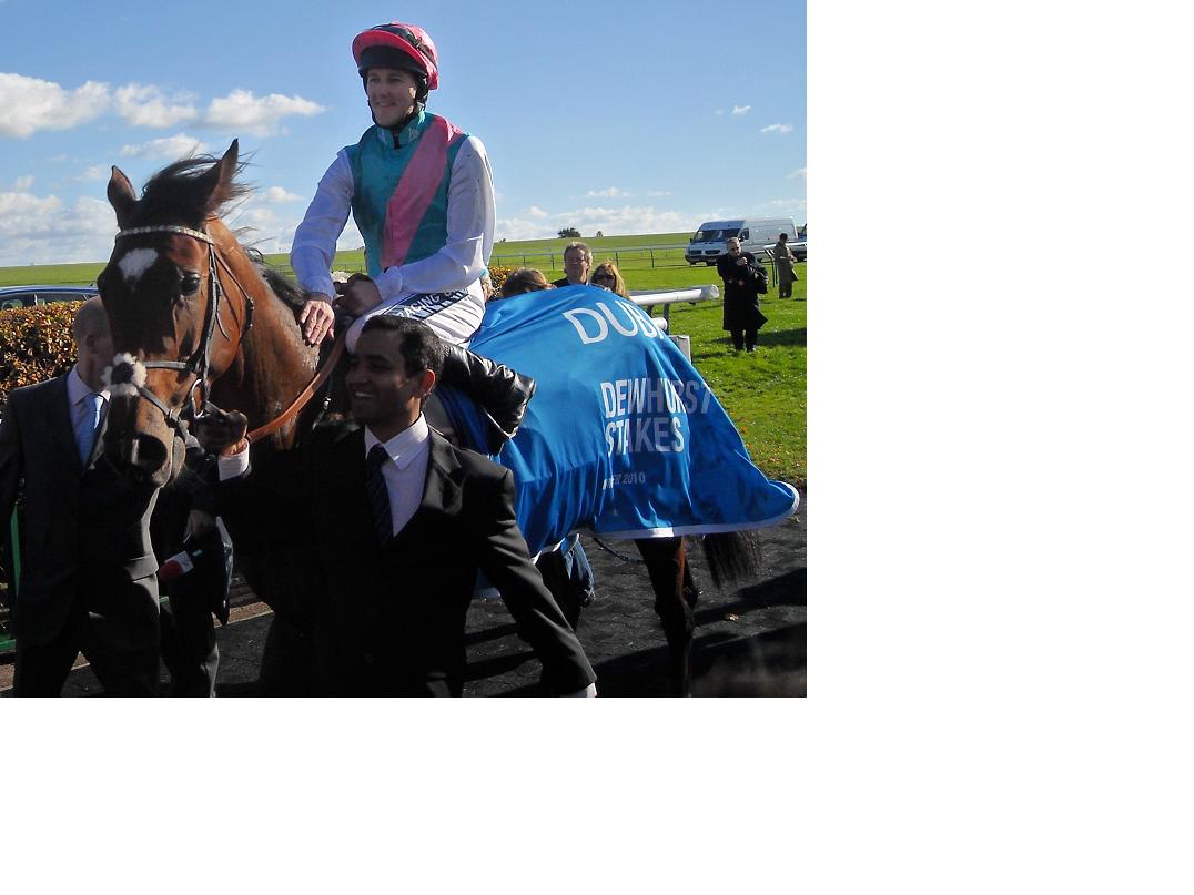 FRANKEL Tom Queally Newmarket Dewhurst Stakes 2010.jpg